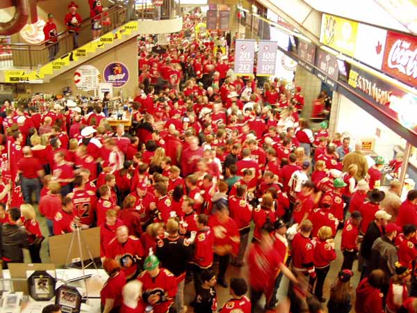 A picture of the 'C of Red' in the Concourse during the First intermission