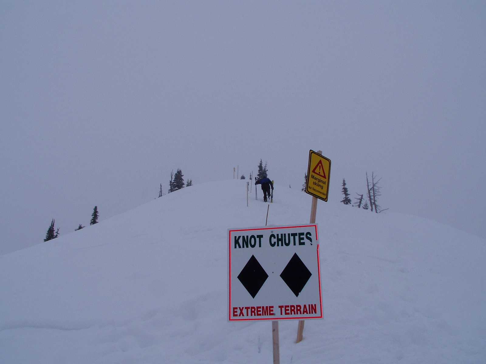 Pic of Eric making his ascent to the Knot Chutes